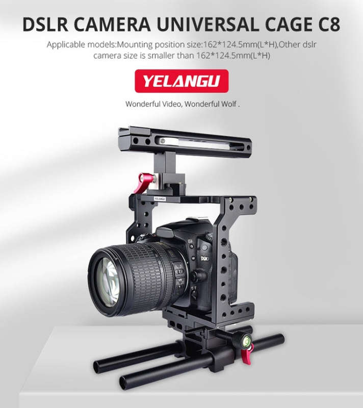 YELANGU C8 YLG0910 Handle Video Camera Cage Stabilizer(Black)