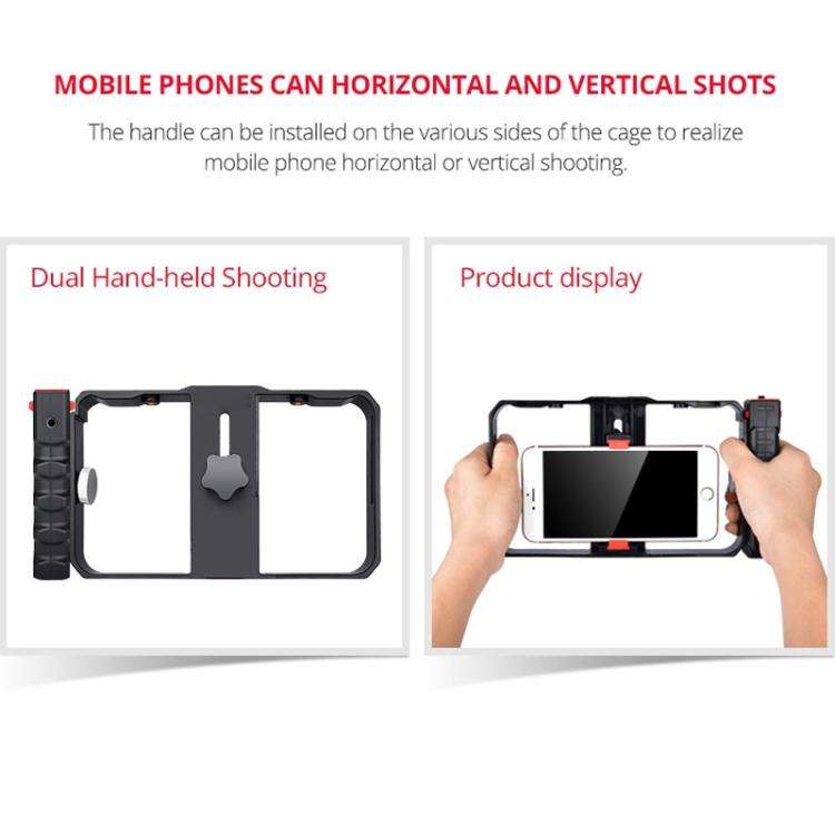 YLG0901B Vlogging Live Broadcast Smartphone Plastic Cage Video Rig Filmmaking Recording Handle St...