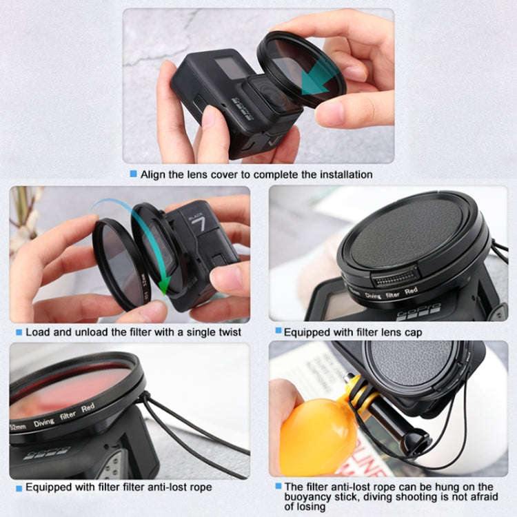 RUIGPRO for GoPro HERO 7/6 /5 Professional 52mm 10X Close-up Lens Filter with Filter Adapter Ring...