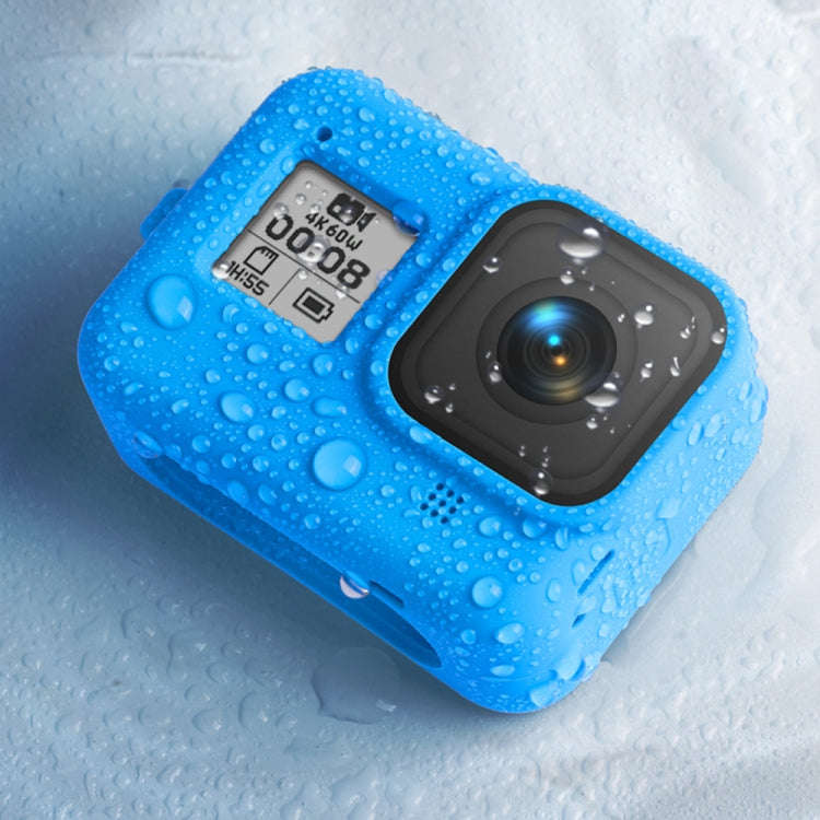 Silicone Protective Case Cover with Wrist Strap for GoPro HERO8 Black(Blue)