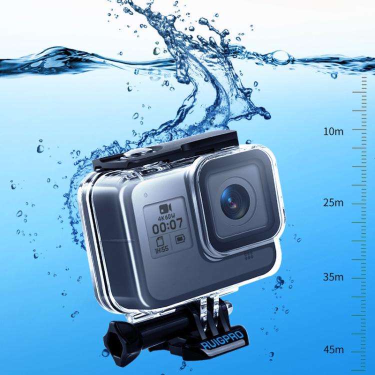 RUIGPRO for GoPro HERO8 Black 45m Waterproof Housing Protective Case with Buckle Basic Mount & Sc...