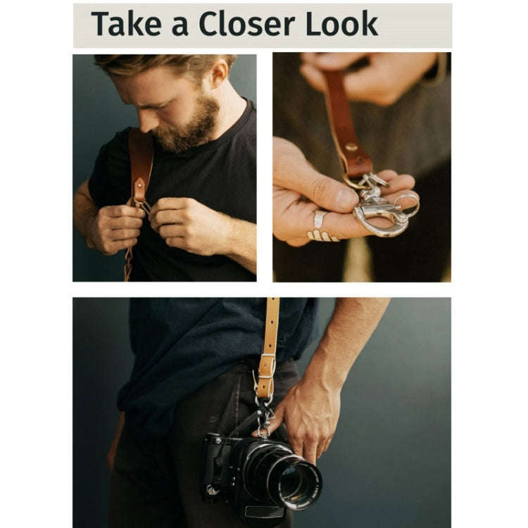 Quick Release Anti-Slip Shoulder Leather Harness Camera Strap with Metal Hook for SLR / DSLR Came...