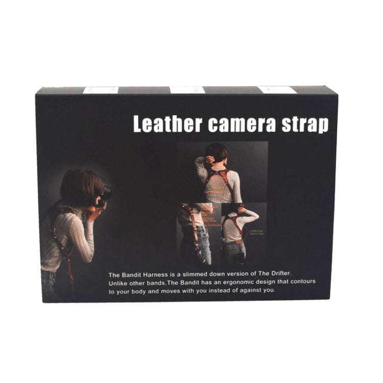 Quick Release Anti-Slip Shoulder Leather Harness Camera Strap with Metal Hook for SLR / DSLR Came...