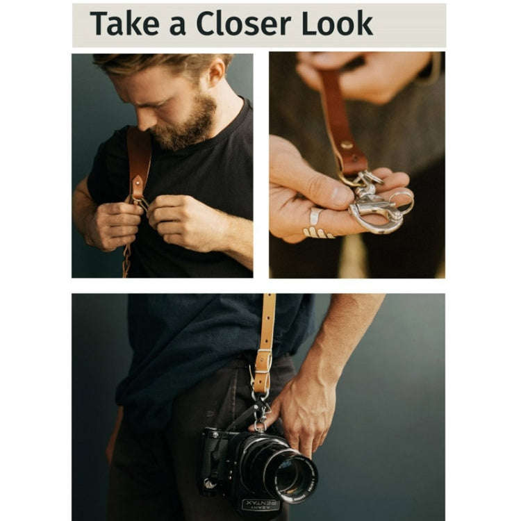 Quick Release Anti-Slip Shoulder Leather Harness Camera Strap with Metal Hook for SLR / DSLR Came...
