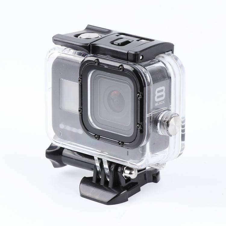 For GoPro HERO8 Black 45m Waterproof Housing Protective Case with Buckle Basic Mount & Screw (Tra...