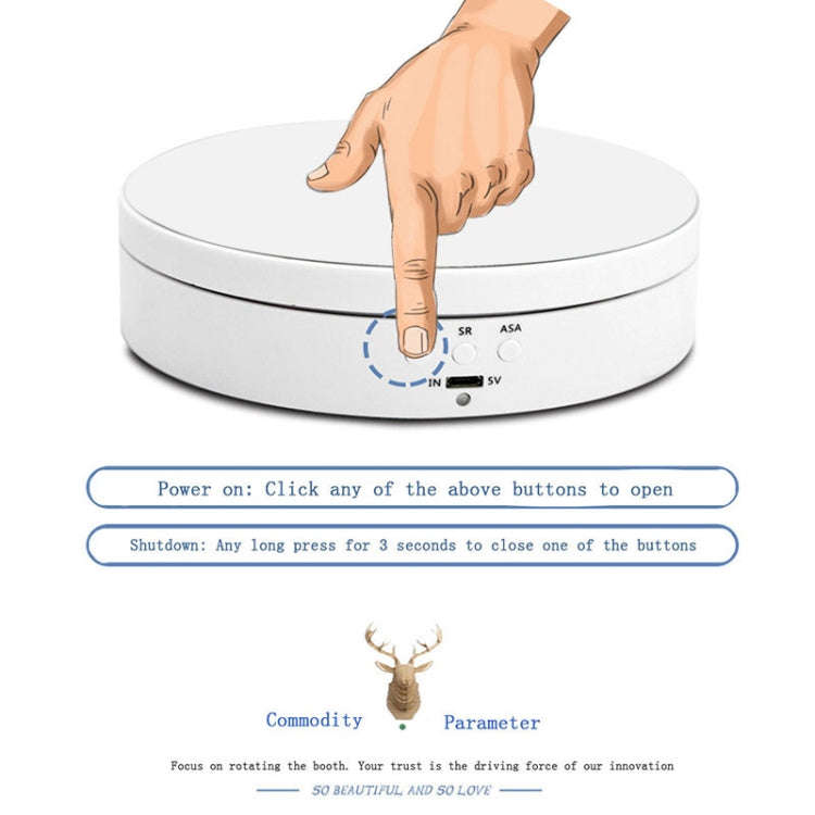 13.8cm USB Charging Smart 360 Degree Rotating Turntable Display Stand Video Shooting Props Turnta...