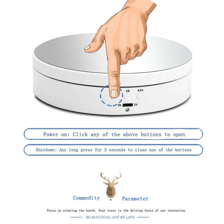13.8cm Mirror Style USB Charging Smart 360 Degree Rotating Turntable Display Stand Video Shooting...