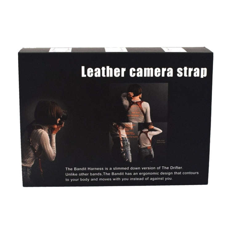 Quick Release Anti-Slip Dual Shoulder Leather Harness Camera Strap with Metal Hook for SLR / DSLR...