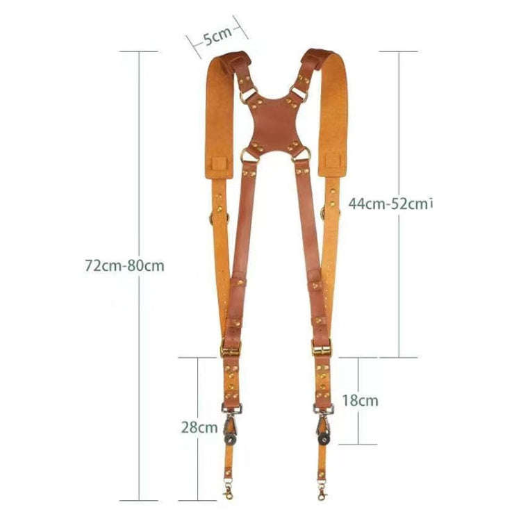 Quick Release Anti-Slip Dual Shoulder Leather Harness Camera Strap with Metal Hook for SLR / DSLR...