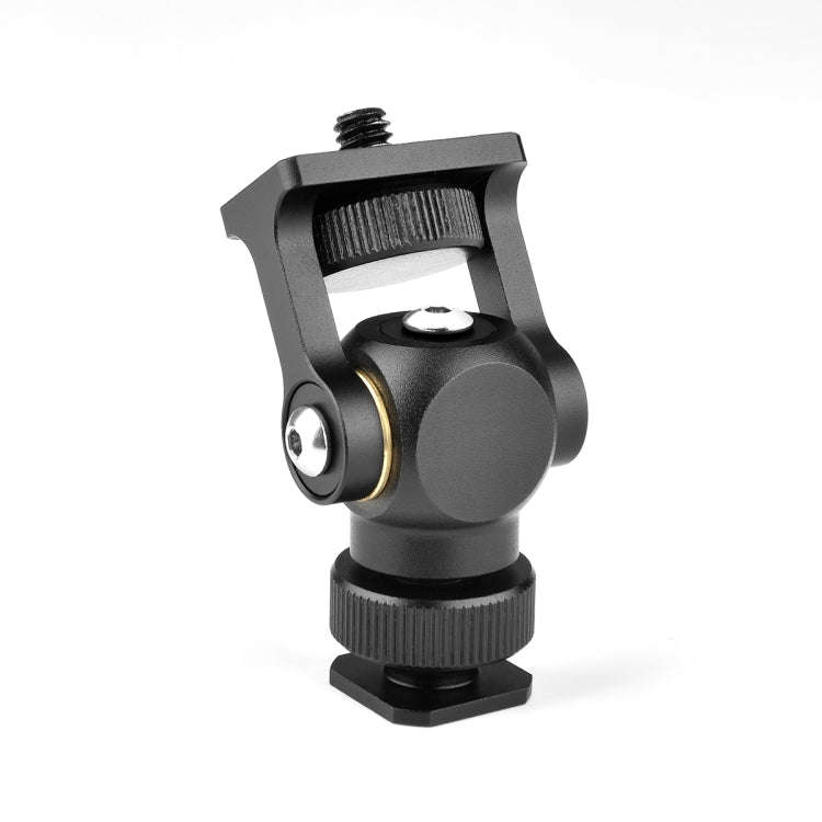 YELANGU 180 Degree Swing Mini Tripod Ball Head Bracket Cold Shoe Mount 1/4 inch Screw Adapter(Black)