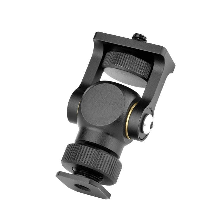 YELANGU 180 Degree Swing Mini Tripod Ball Head Bracket Cold Shoe Mount 1/4 inch Screw Adapter(Black)