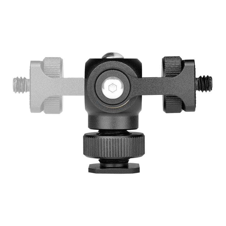 YELANGU 180 Degree Swing Mini Tripod Ball Head Bracket Cold Shoe Mount 1/4 inch Screw Adapter(Black)