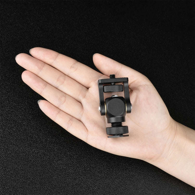YELANGU 180 Degree Swing Mini Tripod Ball Head Bracket Cold Shoe Mount 1/4 inch Screw Adapter(Black)