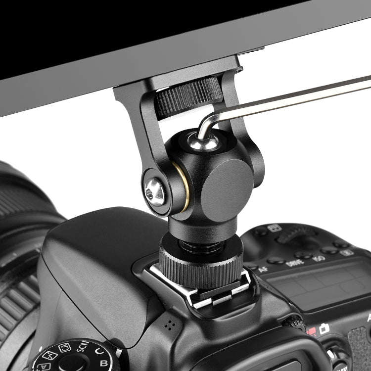 YELANGU 180 Degree Swing Mini Tripod Ball Head Bracket Cold Shoe Mount 1/4 inch Screw Adapter(Black)