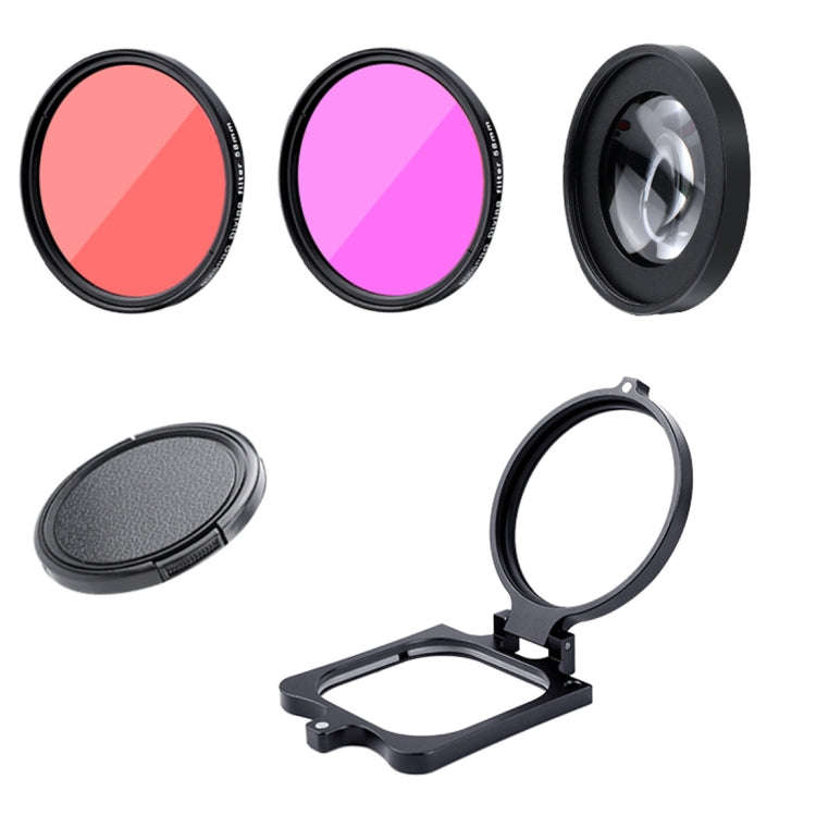 RUIGPRO for GoPro HERO8 58mm 16X Macro Lens + Red/Purple Diving Lens  Filter + Dive Housing Water...