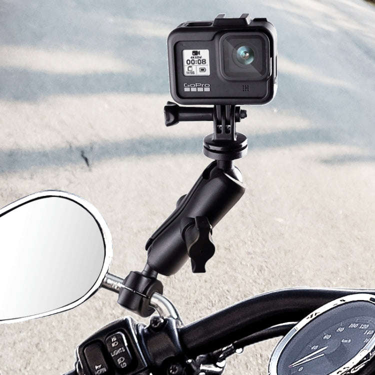 25mm Ball Head Motorcycle Rearview Mirror Fixed Mount Holder with 2 types of U-bolts for GoPro, I...