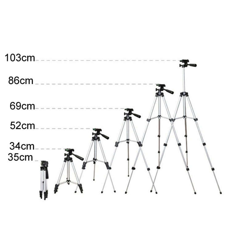 3120 Live Broadcast Tripod 4-Section Folding Legs Aluminum Alloy Tripod Mount with U-Shape Three-...