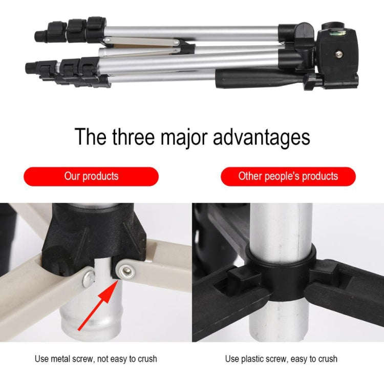 3120 Live Broadcast Tripod 4-Section Folding Legs Aluminum Alloy Tripod Mount with U-Shape Three-...