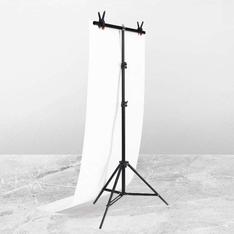 70x200cm T-Shape Photo Studio Background Support Stand Backdrop Crossbar Bracket Kit with Clips, ...