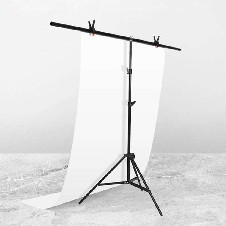 150x200cm T-Shape Photo Studio Background Support Stand Backdrop Crossbar Bracket Kit with Clips,...