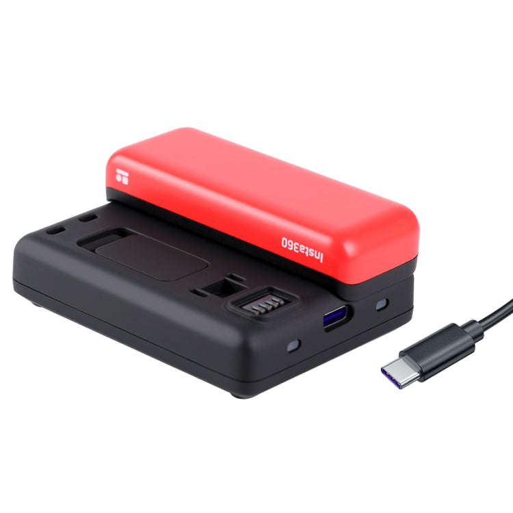 R-R-LF8-CINOR8CA For Insta360 ONE R 4K Panoramic Camera Batteries Charger Fast Charging Dual Char...
