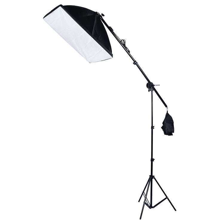 50x70cm Single Light Softbox + 2m Photography Lighting Tripod Mount Stand + Arm Jib Crossbar Brac...