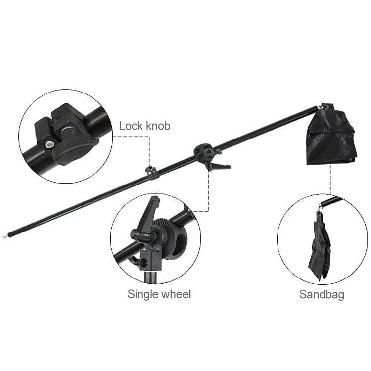 50x70cm Single Light Softbox + 2m Photography Lighting Tripod Mount Stand + Arm Jib Crossbar Brac...