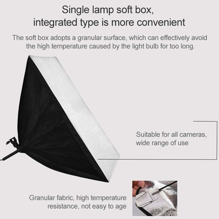 50x70cm Single Light Softbox + 2m Photography Lighting Tripod Mount Stand + Arm Jib Crossbar Brac...