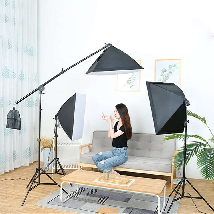 50x70cm Single Light Softbox + 2m Photography Lighting Tripod Mount Stand + Arm Jib Crossbar Brac...