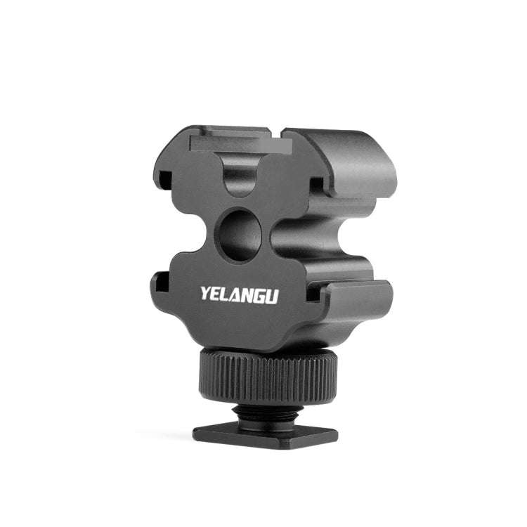 YELANGU YLG0601A A68 3-Head Cold Shoe Mount Adapter Microphone Flash Light Metal Holder Bracket(B...