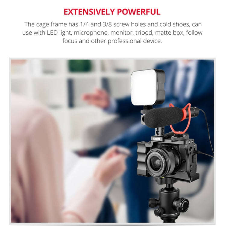 YELANGU C14 YLG0714A Video Camera Cage Stabilizer with Handle for Canon EOS M50(Black)