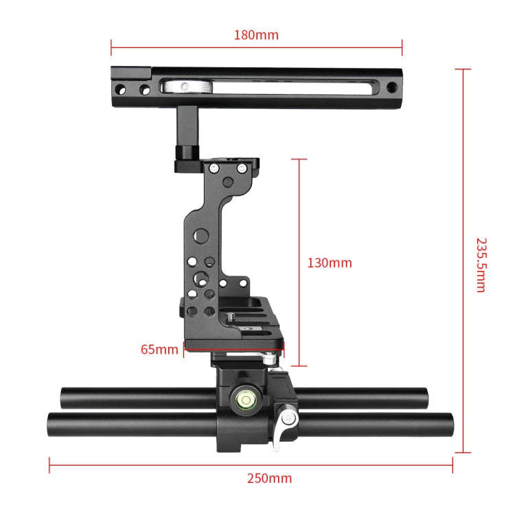 YELANGU C15 YLG0711A Video Camera Cage Stabilizer with Handle & Rail Rod for Nikon Z6 / Z7(Black)