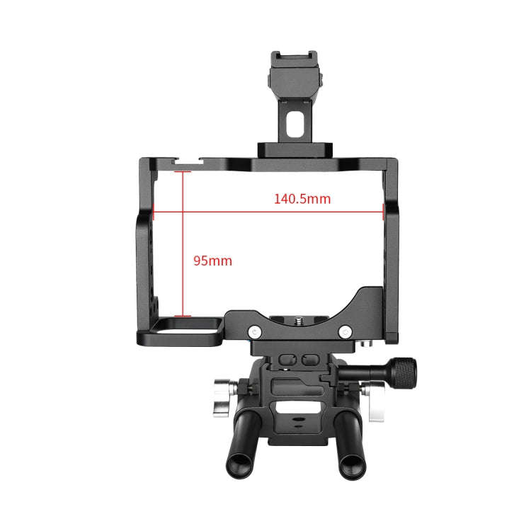 YELANGU C15 YLG0711A Video Camera Cage Stabilizer with Handle & Rail Rod for Nikon Z6 / Z7(Black)