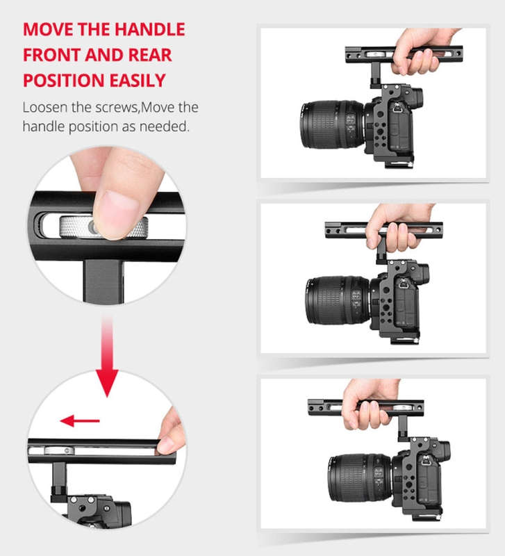 YELANGU C15-B YLG0711A-A Video Camera Cage Stabilizer with Handle for Nikon Z6 / Z7(Black)