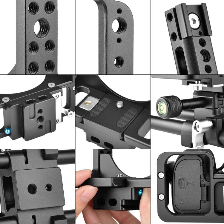 YELANGU C15-B YLG0711A-A Video Camera Cage Stabilizer with Handle for Nikon Z6 / Z7(Black)