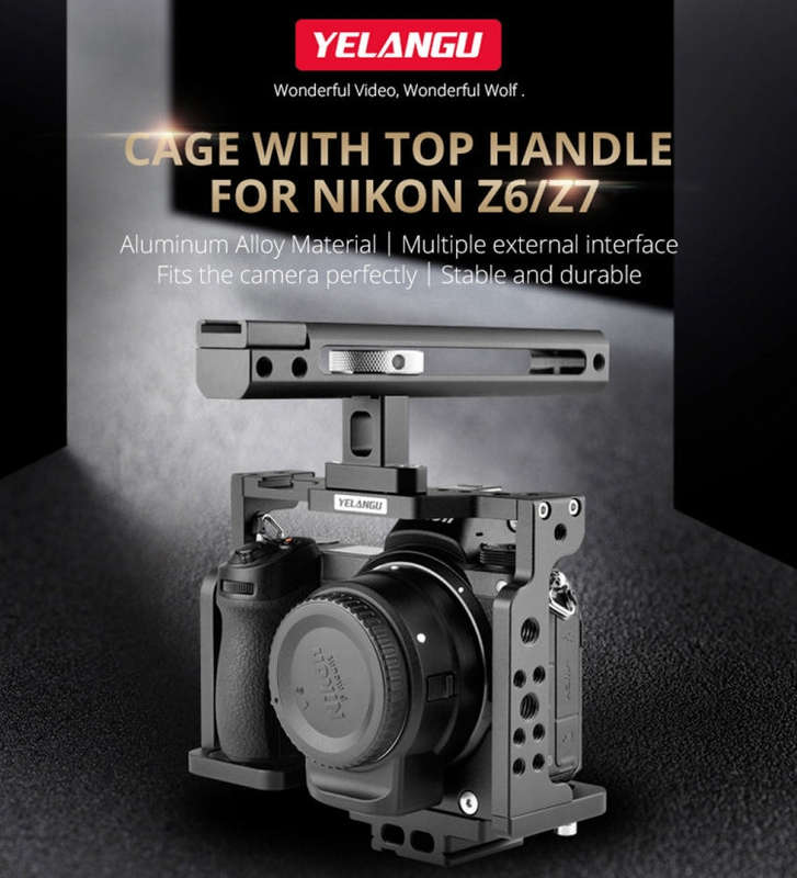 YELANGU C15-B YLG0711A-A Video Camera Cage Stabilizer with Handle for Nikon Z6 / Z7(Black)