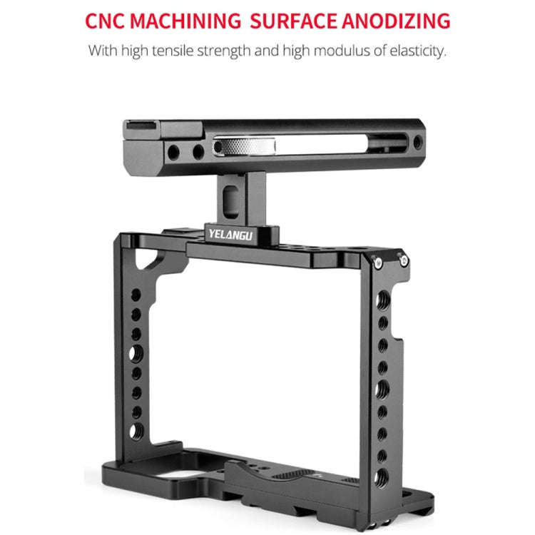 YELANGU C18 YLG0915A-B Video Camera Cage Stabilizer with Handle for Panasonic Lumix DC-S1H / DC-S...