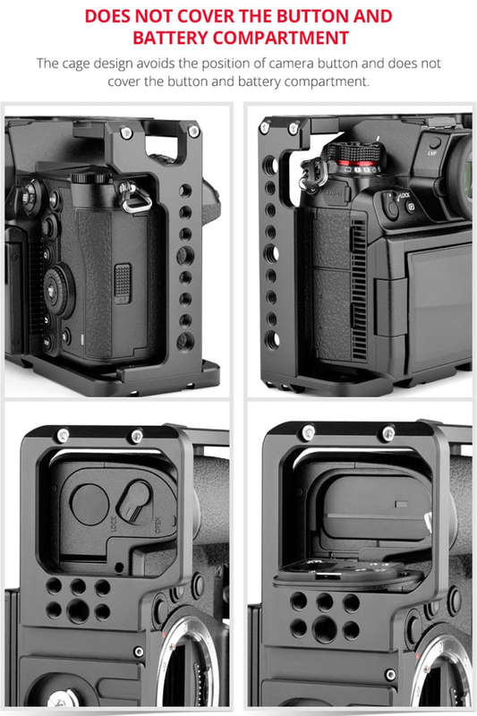 YELANGU C18 YLG0915A-C Video Camera Cage Stabilizer with Handle & Rail Rod Mount for Panasonic Lu...