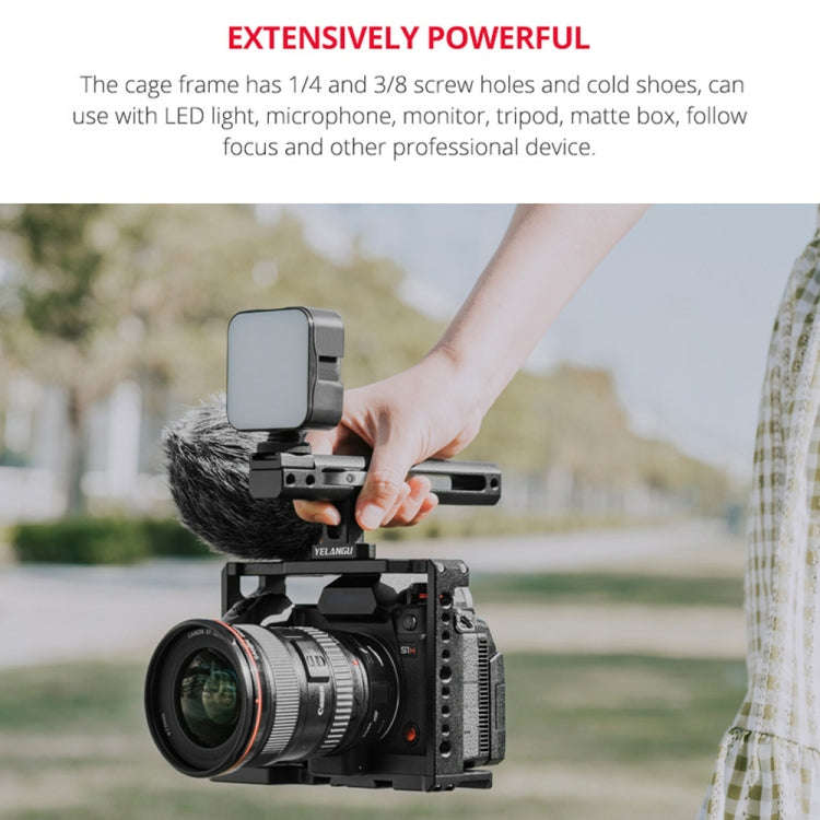 YELANGU C18 YLG0915A-C Video Camera Cage Stabilizer with Handle & Rail Rod Mount for Panasonic Lu...