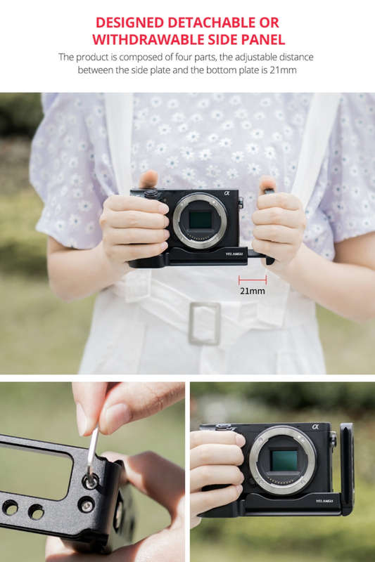 YELANGU YLG0715A 1/4 inch Vertical Shoot Quick Release L Plate Bracket Base Holder for Sony A6300...