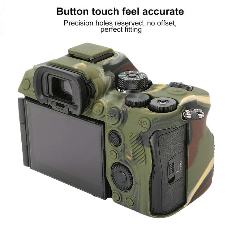 For Sony ILCE-7RM5 / Alpha 7R V Soft Silicone Protective Case (Camouflage)