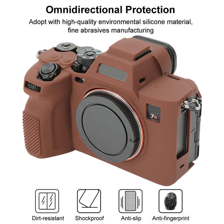 For Sony ILCE-7RM5 / Alpha 7R V Soft Silicone Protective Case (Coffee)