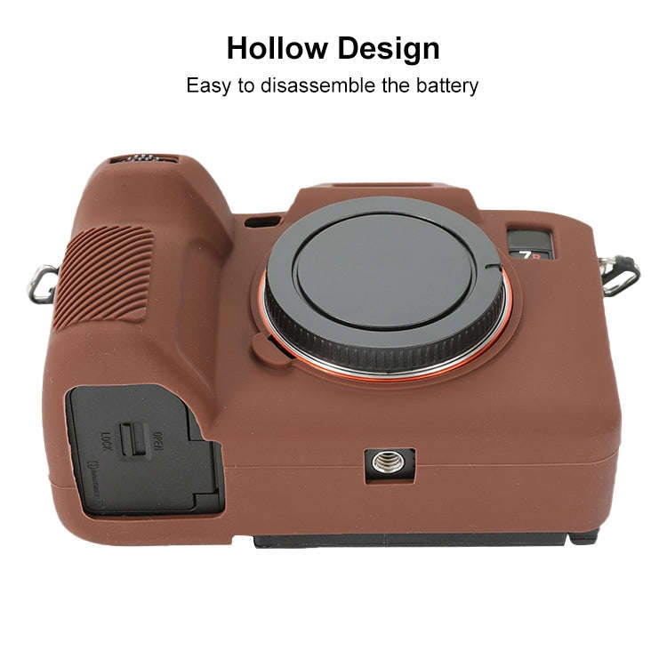 For Sony ILCE-7RM5 / Alpha 7R V Soft Silicone Protective Case (Coffee)