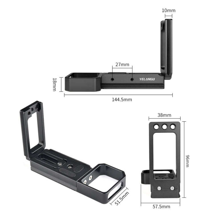 YELANGU CL6 YLG0712A Vertical Shoot Quick Release L Plate Bracket Base Holder for Sony A9 (ILCE-9...