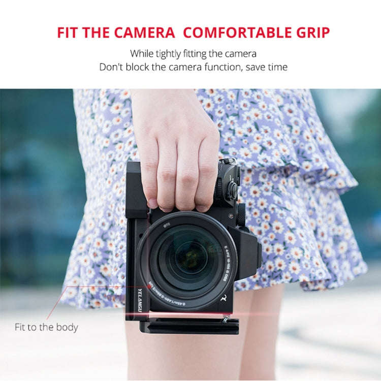 YELANGU CL6 YLG0712A Vertical Shoot Quick Release L Plate Bracket Base Holder for Sony A9 (ILCE-9...