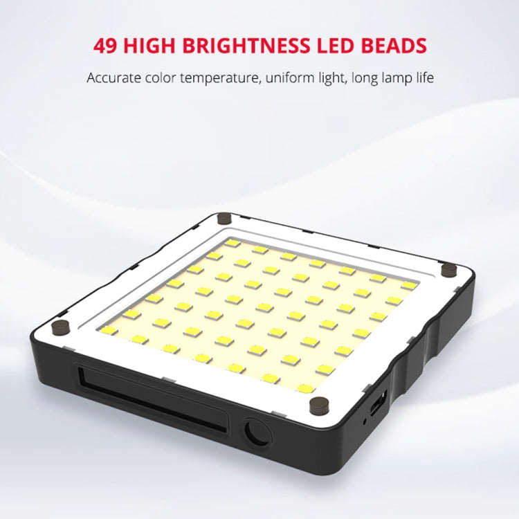 YELANGU Portable 49 LEDs Phone Photography Fill Light with 6 Color Filters (Black)