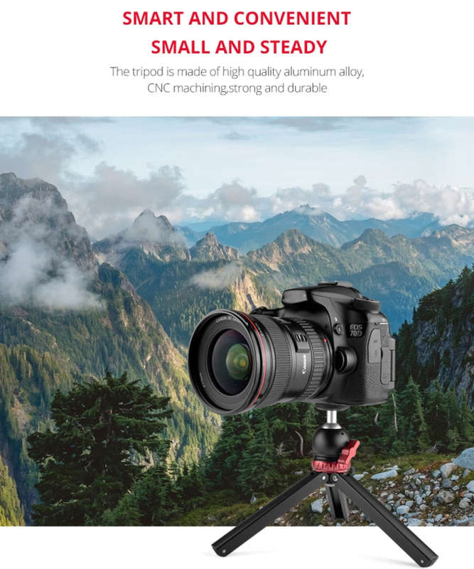 YELANGU T1 YLG1202A Pocket Mini Metal Desktop Tripod Mount with 360 Degree Ball Head for DSLR & D...