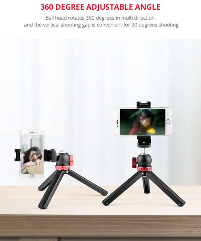 YELANGU T1 YLG1202A Pocket Mini Metal Desktop Tripod Mount with 360 Degree Ball Head for DSLR & D...