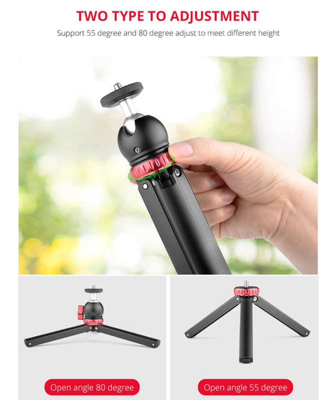 YELANGU T1 YLG1202A Pocket Mini Metal Desktop Tripod Mount with 360 Degree Ball Head for DSLR & D...