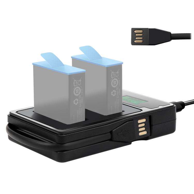 LCD Screen Dual Batteries Charger with Displays Charging Capacity for GoPro HERO9 Black / HERO10 ...